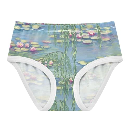 Cartoon Toddler Underwear Floral 2t Cotton Panties Little Girl Watercolor Floral Pink Water Lilies Undies Kids Briefs