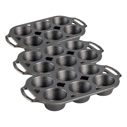 Image of Lodge Cast Iron Muffin Pan 12.69 inch (Pack of 3)