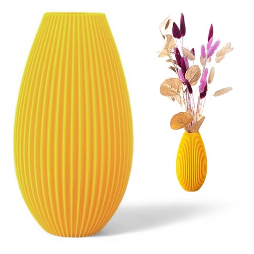 Vase de fleurs artificielles incassable - 20 cm - Moderne - Jaune - Décoration d'intérieur - Style bohème