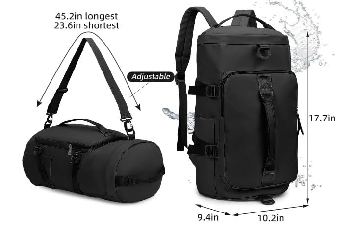 3-in-1 Travel Duffle Bag for Men and Women – Gym Backpack Tote | Waterproof, Foldable, Carry-On Weekender Bag with Shoe Compartment for Sports, Fitness, Daily Use, Travel2