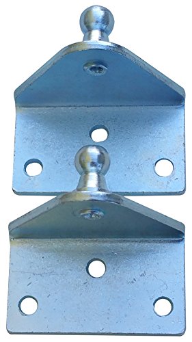 Large Outside Mount Angled Lift Support Bracket - Zinc Plated 10 Gauge Steel - 10mm Ball Stud - Gas Strut Mounting Brackets - Gas Shock Lid Strut Prop Spring Mount