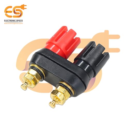 Image of Electronic Spices 4mm Dual Female Banana Jack Socket Binding Post Terminal Connector for Speaker, Amplifier & Audio Equipment (Pack of 5)