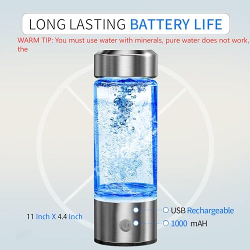 Hydrogen Water Bottle, Portable Hydrogen Water Ionizer Machine, Hydrogen Water Generator, Rechargeable Hydrogen Rich Water Glass Health Cup for Home Travel - Image 5