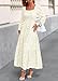 KIRUNDO Wedding Guest Dresses for Women Spring 2026 Long Sleeve Smocked Floral Flowy A Line Boho Maxi Dress Fashion Clothing (Cream, Large)