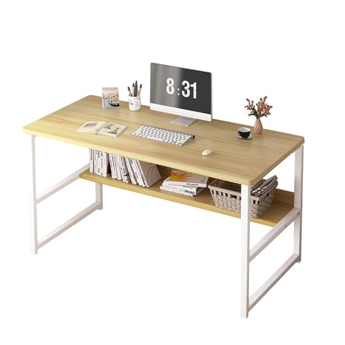 Escritorio para Ordenador, Oficina, Habitación o Estudio - Mesa de Tablón de Aglomerado y Melamina de Madera y Acero para Hogar y PC - 100x45x72 cm