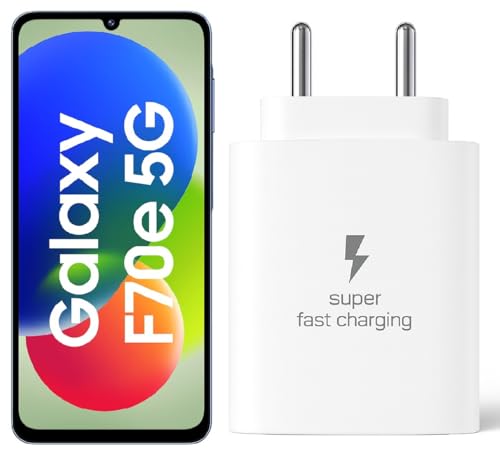 Image of 25W C-Type Super Fast Adapter Compatible with Samsung Galaxy F70e Charger Adapter for S24 /S23 /S23 fe /S22 /S26 /21 fe /A17 /F16 /M35 /M16 /M35 /M05 /A14, A15 /S24 fe /A16 5g, White