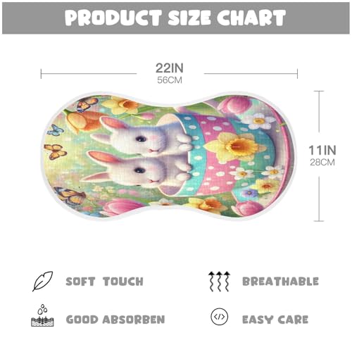 Teacup Bunny Flower Baby Burp Cloths Soft Burp Cloth Rags Cotton Burp Clothes Absorbent Muslin Burp Cloths for Girl Unisex Boy Newborn 1 Pack 22x11 Inches2