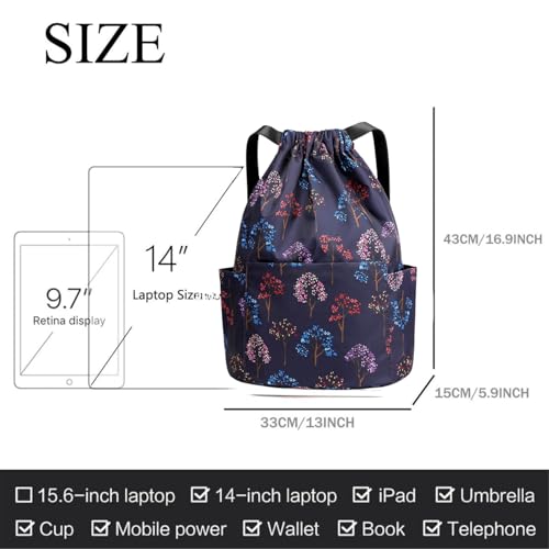 Image of MOCA Drawstring Gym Sports Backpack Lightweight Multipurpose Daypack Travel School College Daily Storage Carry Suitable Men Women Kids Adults Fitness Accessory