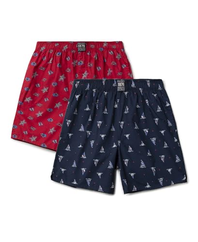 Image of Jockey UB08 Boy's Super Combed Mercerized Cotton Woven Fabric Printed Boxer Shorts with Side Pockets (Pack of 2)