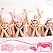 Wavyknot 24Pcs Sleepover Party Favors for Girls 6 Pink Spa Makeup Headband 6 Plush Sleep Eye Mask 6 Rose Red Hair Claw Clips 6 Clear Cosmetic Bags for Slumber Party Supplies Gifts(Medium Claw Clips)