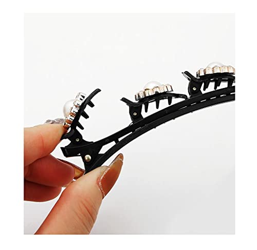 Qazuoik 10 Pcs Black Double Braided Hair Clips For Women - Non-Slip Tooth-Shaped Barrettes For Styling Bangs And Broken Hair - Cute Hairpin Gift Set With Accessories #TOP2
