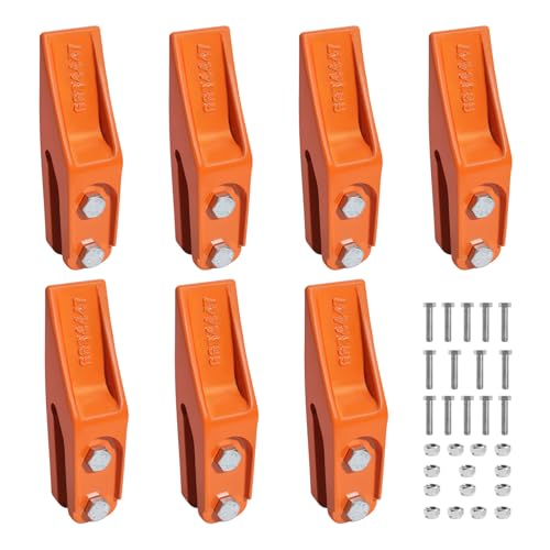 VEVOR Excavator Bucket Teeth with Pins 7 Pack 684447 Bucket Tooth Set Fits 5/8-in Buckets Edge Heavy Duty 7.34 in Bolt on Digging Buckets Teeth Replacement for Skid Steer & Mini Excavator