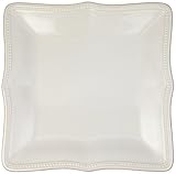 Lenox French Perle - Plato de cena cuadrado con cuentas, color blanco