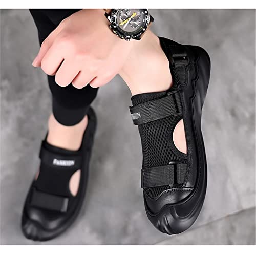 Sandals Men's Large Size Soft Sole Slippers Baotou Breathable Beach Shoes Outdoor Casual Shoes(42)4