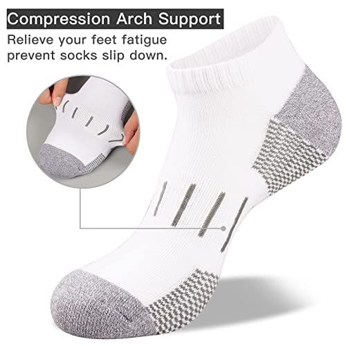 Heatuff 8 Pairs Men's Athletic Ankle Socks Cushioned Moisture Wicking Running Low Cut Sports Socks (Shoe Size 13-16)3
