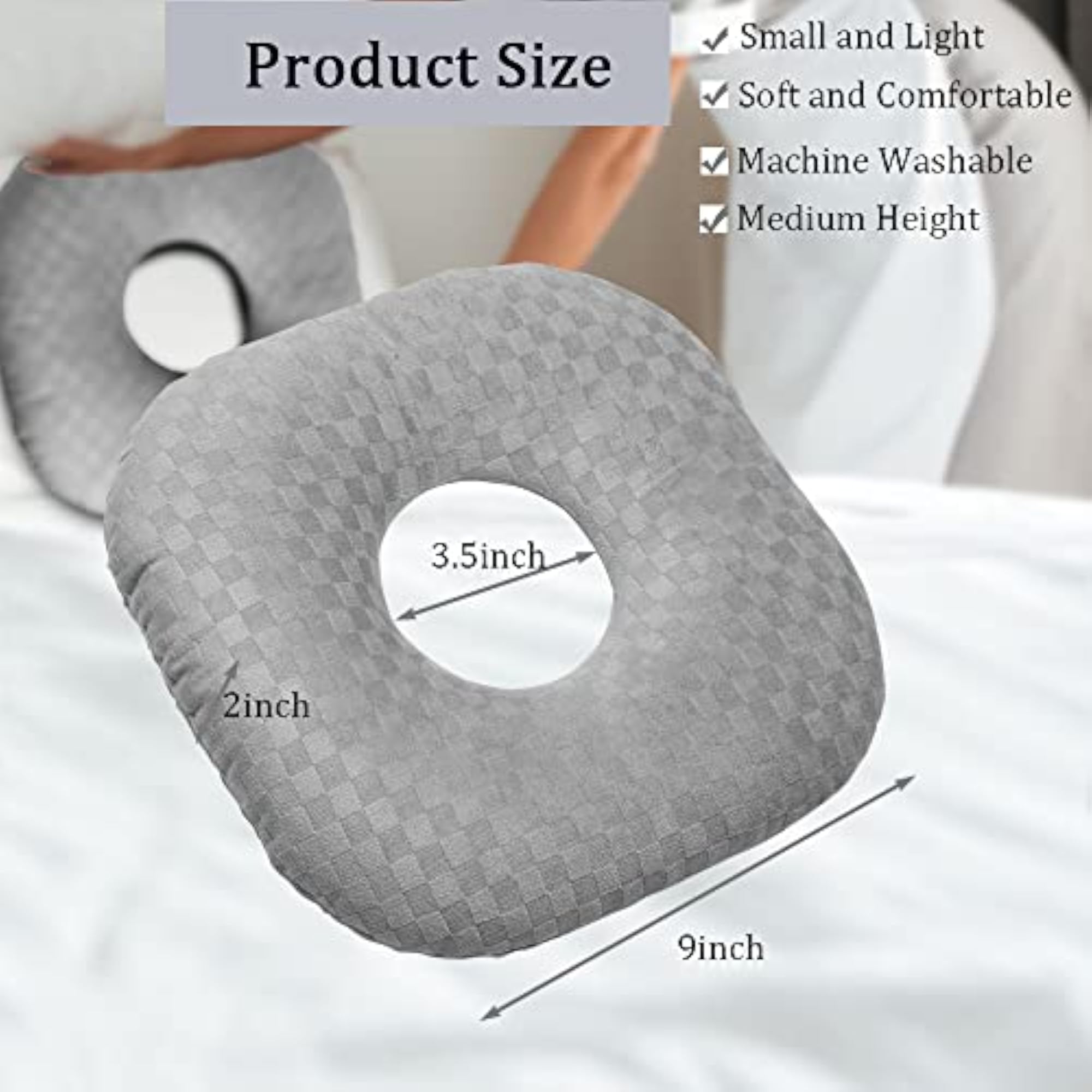 Ear Piercing Pillow for Side Sleepers with Ear Hole