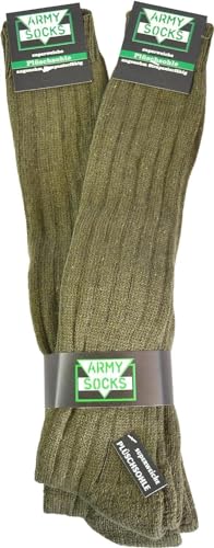 normani 3 Paar Bundeswehr Stiefelsocken mit Frotteesohle und hohem Wollanteil Farbe Oliv Größe 43-46