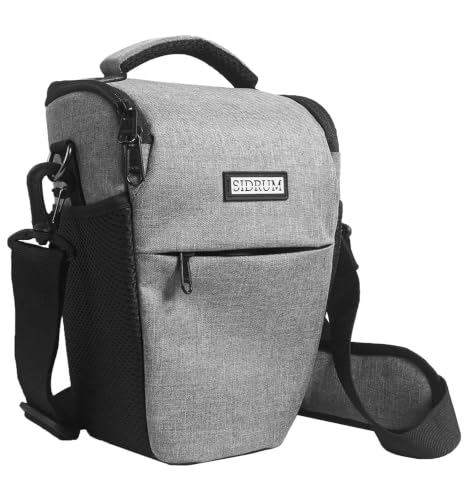 Image of D2 DSLR Camera Bag, Camera Case with Adjustable Shoulder Strap, Compatible for Nikon, Canon, Sony Cameras - Waterproof - Anti Shock (Gray)