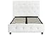 DHP Dakota Upholstered Platform Bed with Diamond Button Tufted Headboard and Footboard, No Box Spring Needed, Twin, White Faux Leather