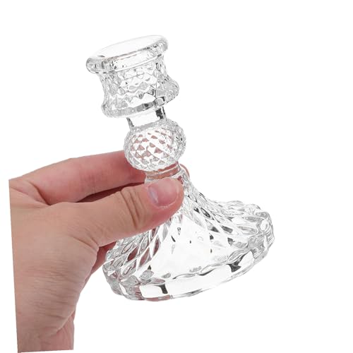 Bougeoirs verre transparent pour cheminée centre de table Noël mariage