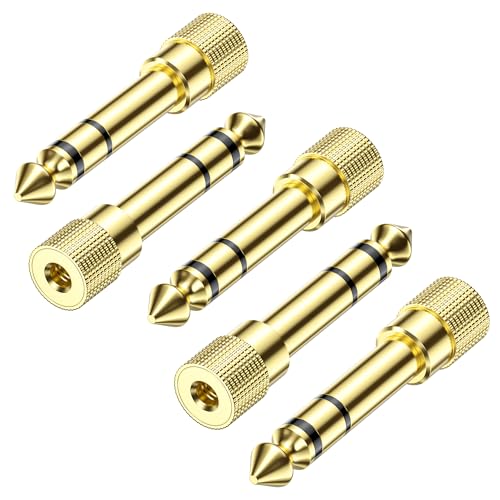 Cable Matters 5er-Pack 6,35 mm auf 3,5 mm Kopfhörer Adapter mit solid Copper, Klinke 3,5 auf 6,3 Adapter