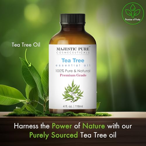 Image of Majestic Pure Essential Oil with Glass Dropper - 100% Pure and Natural - Essential Oils for Diffuser, Aromatherapy, Soap and Candle Making, Tea Tree Essential Oil, Tea Tree Oil, 4 Fl Oz (Pack of 3)