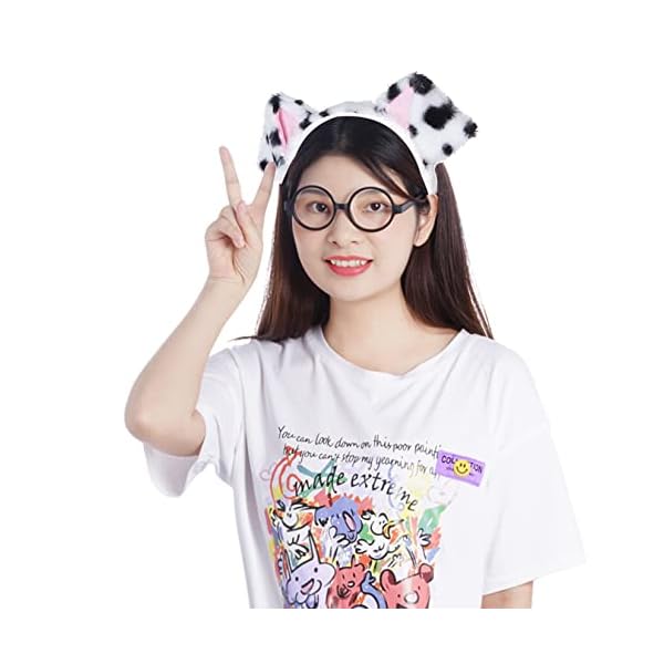 Jmkcoz dalmatian dog ears headband puppy ears headband animal headwear kids dog costume for halloween dress up carnival cosplay party - image 7