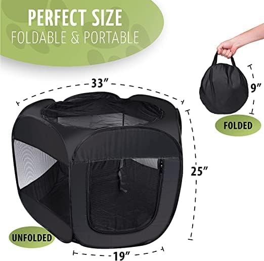 Miniatura 2 de ZONETECH Tienda de campaña portátil plegable para mascotas, tamaño mediano, de alta calidad, para interiores y exteriores, malla al aire libre,