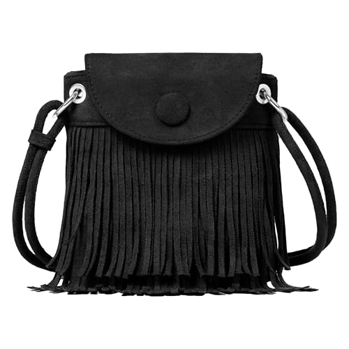Sunwel Fashion Mini Fringe Purse Small Phone Bags for Women Western Cell Phone Wallet with Zipper Pockets