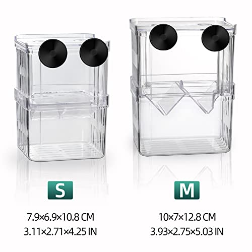 Image of Boxtech Aquarium Fish Tank Hatchery Incubator Breeding Box, Acrylic White Breeder Isolation Divider Hatching Boxes Accessory Small Baby Fishes Shrimp Clownfish Guppy (Pack of 2)