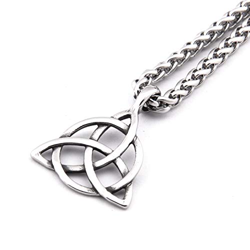 Stainless Steel Celtic Knot Triquetra Pendant Necklace Irish Trinity Knot Amulet Jewelry Men Women2