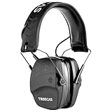 TROSCAS Digital Electronic Shooting Earmuffs - 23dB NRR Hearing Protection for Gun Range & Hunting, Sound Amplification Ear Muffs, Low Profile Noise Cancelling Ear Protection, Black