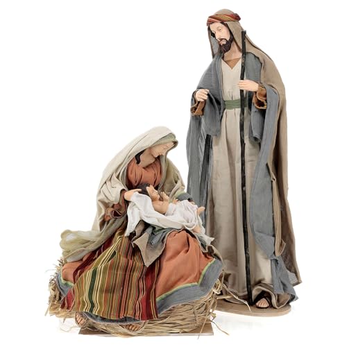 Holy Earth Nativity, set of 3, resin and fabric, 80 cm