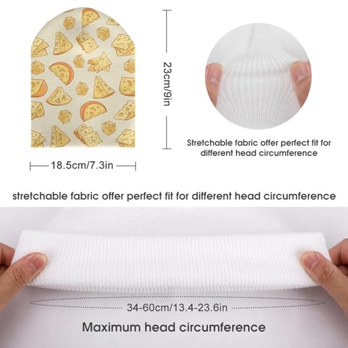 Yellow Cheese Pattern Kids Beanie Hat for for Girls Boys Children Cap Winter Knitted Chemo Cancer Headwear Accessories Gifts Decoration2