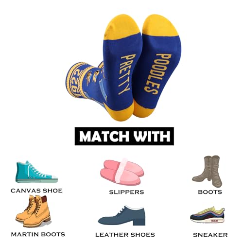 LEVLO 1 Pair 1922 Sorority Travel Socks Pretty Poodles 1922 Athletic Running Socks SGR Sorority Sister Women Gift4