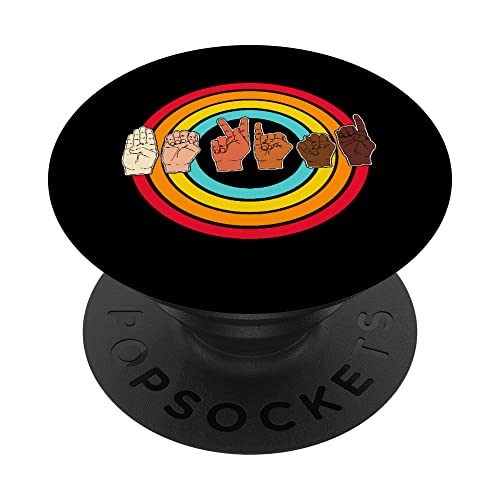 Unity Day ASL Rainbow Be Kinder Teacher Orange Girls 2021 PopSockets PopGrip Intercambiable