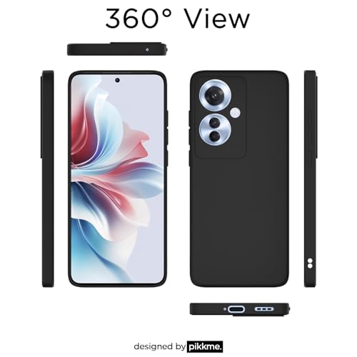 Image of Outlouders Back Cover for Oppo F25 Pro 5G | Camera Protection | Durable Soft Matte Silicone Bumper Case (Black)