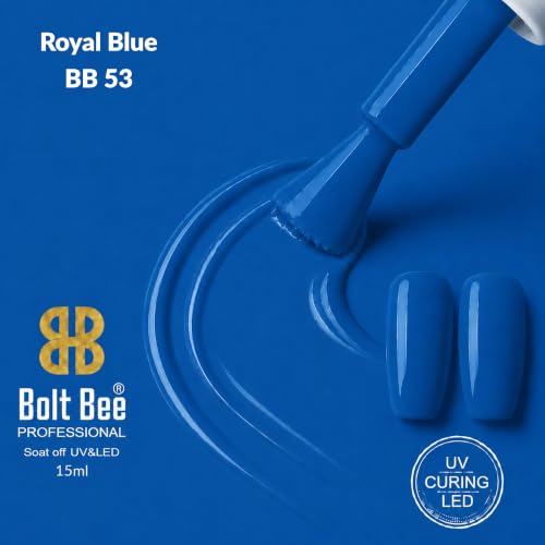 Image of Bolt Bee Blue Color Gel Nail Polish Soak Off UV Gel 15ML DIY at Home Manicure Salon Nail Art