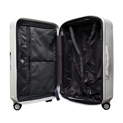 Image of SWISS MILITARY Polycarbonate Summit Set of 3 (Cabin + Medium + Large) Trolley Luggage, Hard Case 360 Rotatable 8 Wheels, Anti Theft Zip & 15.6 inch Laptop Suitcase with Cover Free White 60cm 70cm 80cm