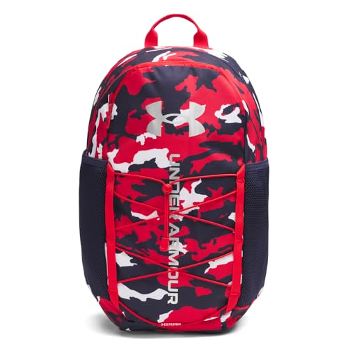 Under Armour Hustle Sport 6.0 Backpack, Red/Midnight Navy/Silver