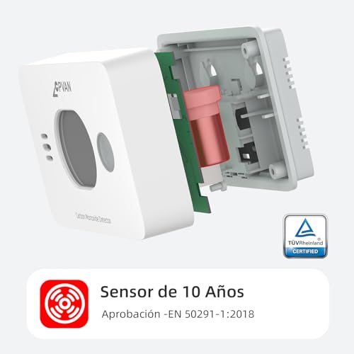 Miniatura 8 de Cpvan Detector De Monóxido De Carbono 3 En 1, 10 Años Co Gas Alarma Con Batería Reemplazable, Detector De Co Con Temperatura Y Humedad, Norma Europea En50291