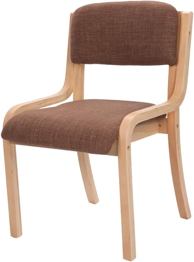 Chaise élégante en bois massif marron avec accoudoirs pour un intérieur chic