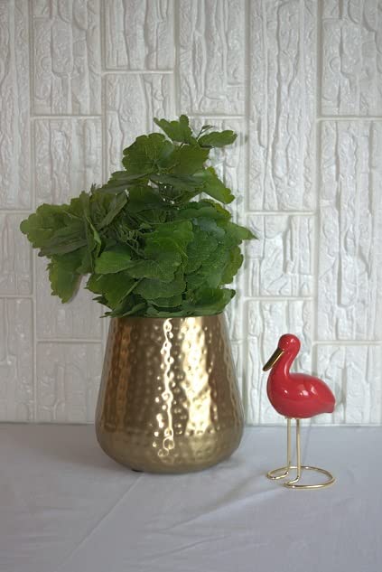 Rolli Handcrafted Hammered Planter with Elegant EPL Brass Finish, Sturdy Iron Material for Indoor and Outdoor Decor