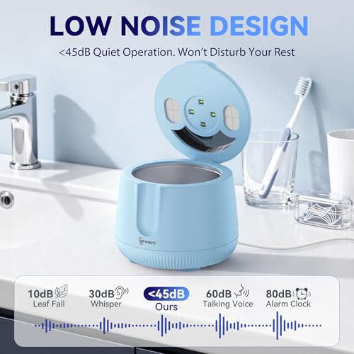 Image of Ultrasonic Retainer Cleaner Machine 48kHz, Dental Ultrasonic Care Cleaner | Ultrasonic Retainer Cleaner for Dentures, Aligners, Mouth Guards, Toothbrush Heads and Jewelry with 200ML Capacity