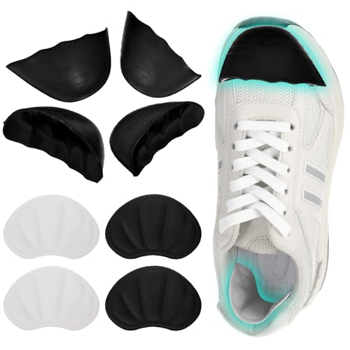 ElevateTech 2pair 8Pcs-Shoe Filler&Heel Pad Set for Too Big Shoes Inserts to Make Shoes Smaller Toe Filler Cushion Inserts for Loose Shoe for Men and Women Pain Relief and Comfort