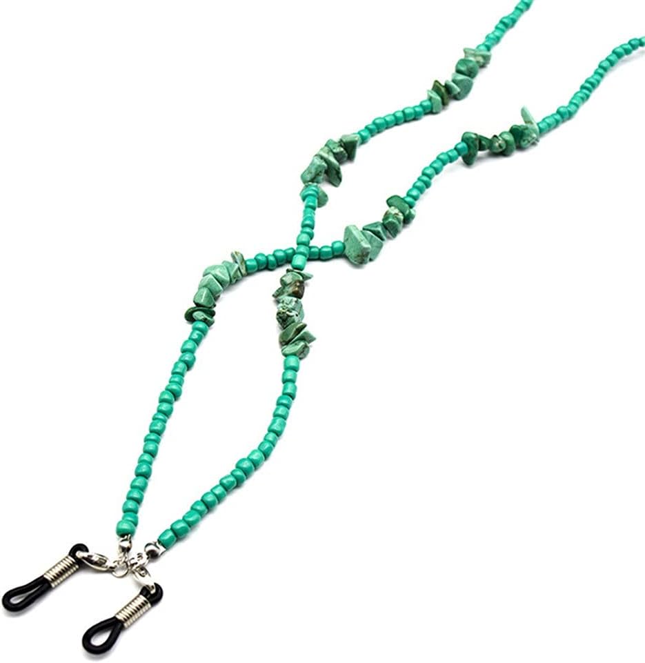 Bohemia Green Stone Bead Cords Reading Glasses Chain Women Sunglasses Accessories Eyeglasses Lanyard Hold Straps