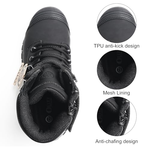 Image of Men's 7 inch Waterproof Steel Toe Work Boots, Side Zip Safety Shoes OX2721 | Insulated, Puncture resistant