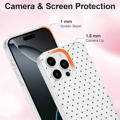 Coque iPhone 14 Pro Max silicone fin blanc à pois QLTYPRI
