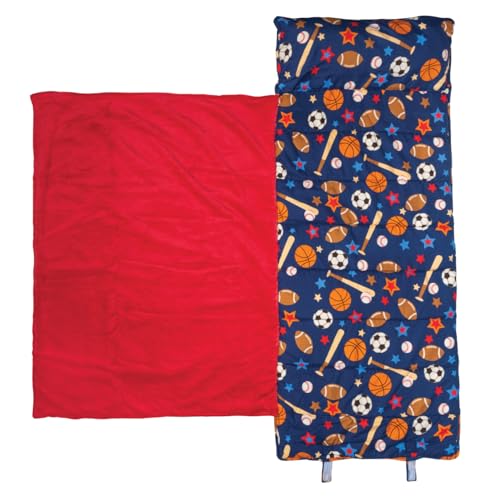 Image of Stephen Joseph, Toddler All Over Print Nap Mat with Soft Blanket and Removable Pillow for Boys & Girls, Kids Sleeping Bag for Elementary, Daycare, Preschool with Carry Handle