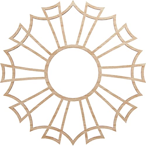 Image of Ekena Millwork 16 inchOD x 5 5 /8 inchID x 3 /8 inchT Augustus Wood Fretwork Pierced Ceiling Medallion, Alder
